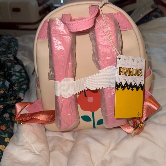 Loungefly Peanuts Floral Backpack with Pink Accents - Picture 6 of 7